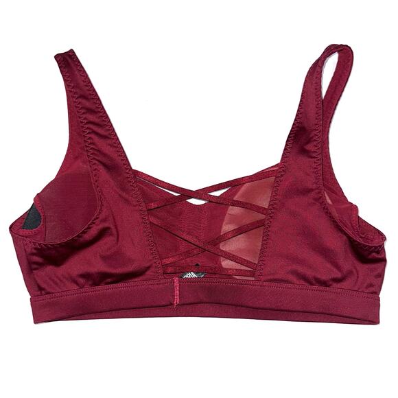 Victorias Secret Sport VSX Strappy Back Kir Merlot Red Sports Bra Size M - Picture 4 of 9